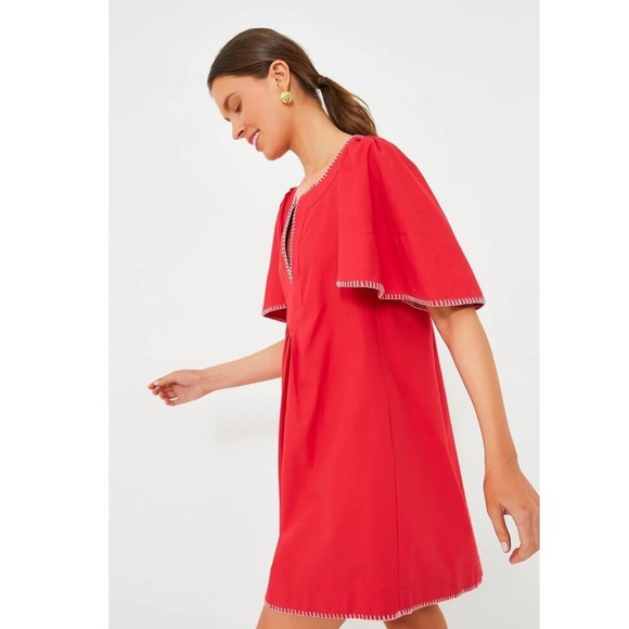 NEW TUCKERNUCK POMANDER PLACE Poppy Stitch Finley Flutter Sleeve Dress Large - Picture 5 of 13